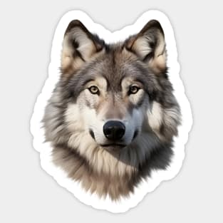 Wolf Head (grey/white) Sticker